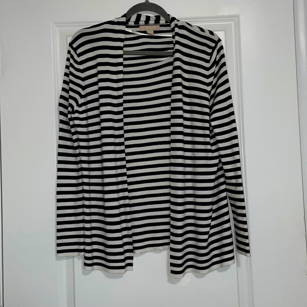 Banana Republic Navy blue & white Striped Cardigan